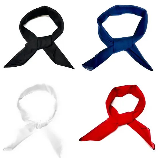 Pack of 10 Solid Chiffon Ribbon Cotton Scarf Head Scarves {1}