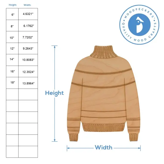 Christmas Wood Ugly Sweater Cutout, From 6"- 18" | Woodpeckers {5}