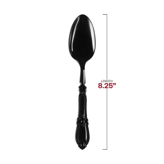 Black Baroque Disposable Plastic Dinner Spoons (480 Spoons) {3}