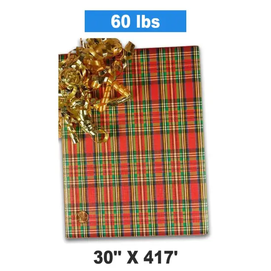 Plaid Christmas Wrapping Paper Embossed Plaid 30 ''*417 ' {1}