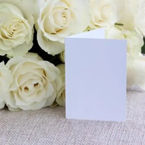 White Embossed Blank Enclosure Cards 3.5" x 2.25" 500 Box {1}