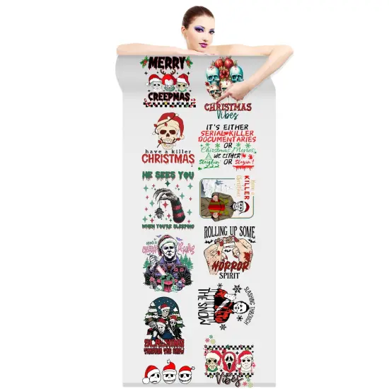Have A Killer Christmas DTF Transfer 22x60 Direct-to-Film Gang Sheets Iron On Transfers - 12 Adult Prints {2}