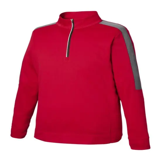 CORE365&reg; Men's Market Snag Protect Mesh Colorblock Quarter Zip CLASSC RED/ CRBN {1}