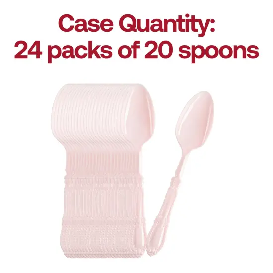 Pink Baroque Disposable Plastic Dinner Spoons (480 Spoons) {5}