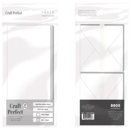 Craft Perfect Card Blanks US A2 50/Pkg-White {1}