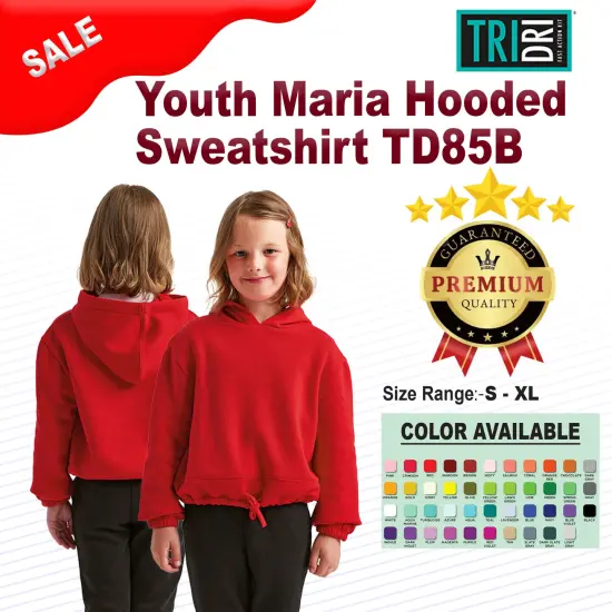 TriDri &reg; Youth Maria Hooded Sweatshirt BLACK {2}