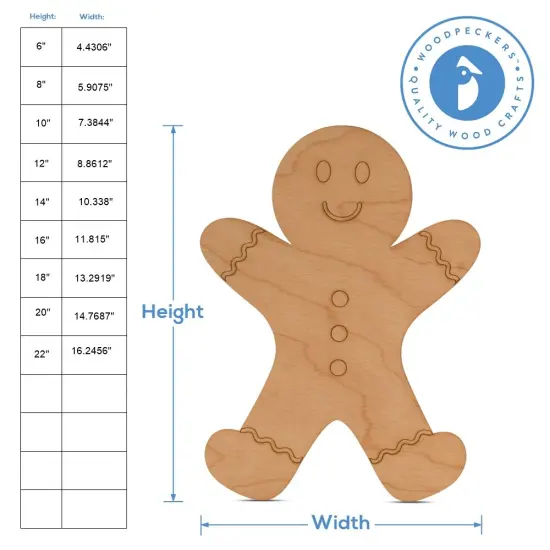 Christmas Wood Gingerbread Man Cutout,&nbsp;From 6"- 22" | Woodpeckers {5}
