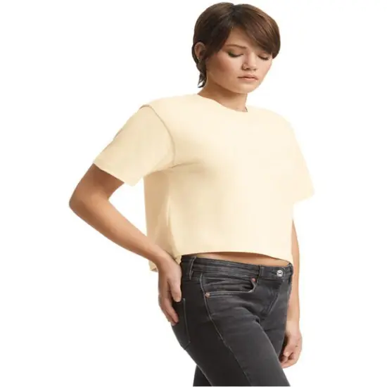 American Apparel® Ladies Fine Jersey Crewneck Short Sleeve Boxy T Shirt HEATHER GREY {3}