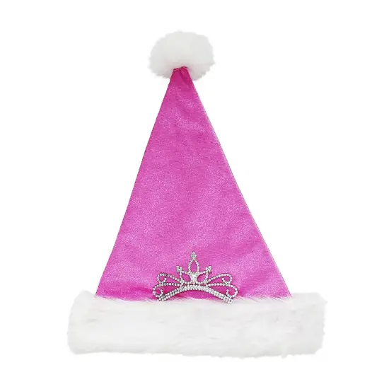 Holiday Living One Size Fits Most Pink Plush Santa Hat {2}