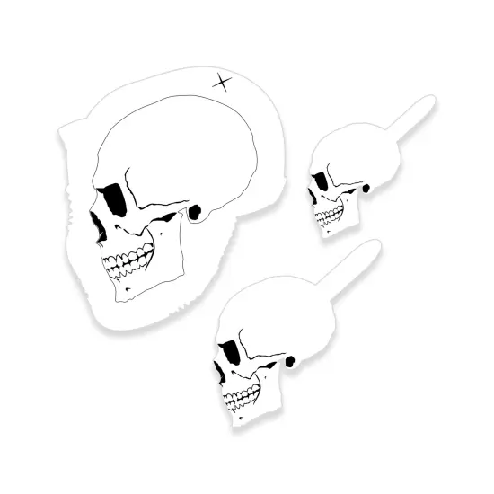 Custom Shop Airbrush Stencil Skull Design Set #2 (3 Different Scale Sizes) - 3 Laser Cut Reusable Templates {5}