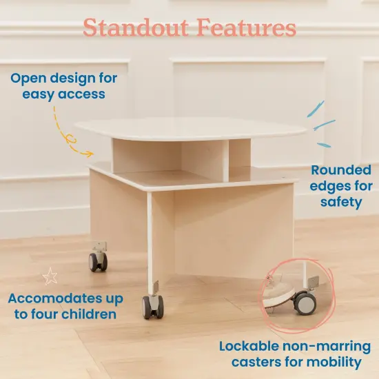 Collaboration Table, Kids Furniture White Wash {5}