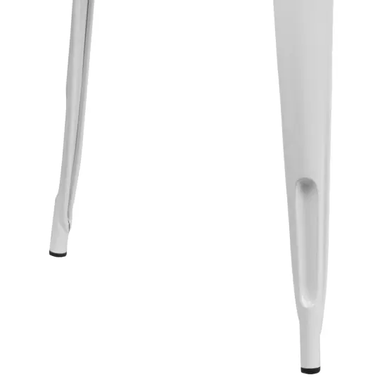 Emma and Oliver Commercial 31.5" x 63" Rectangular Colorful Metal Indoor-Outdoor Dining Table White {6}