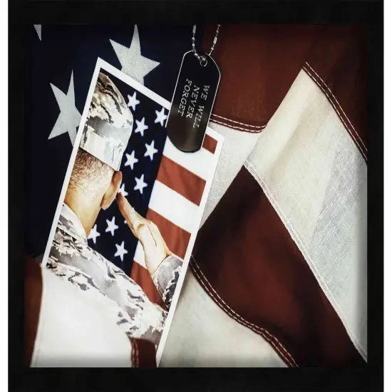 Shadow Box 1.5" Depth Black Picture Frame - UV Acrylic, Backing, Hanging Hardware {5}