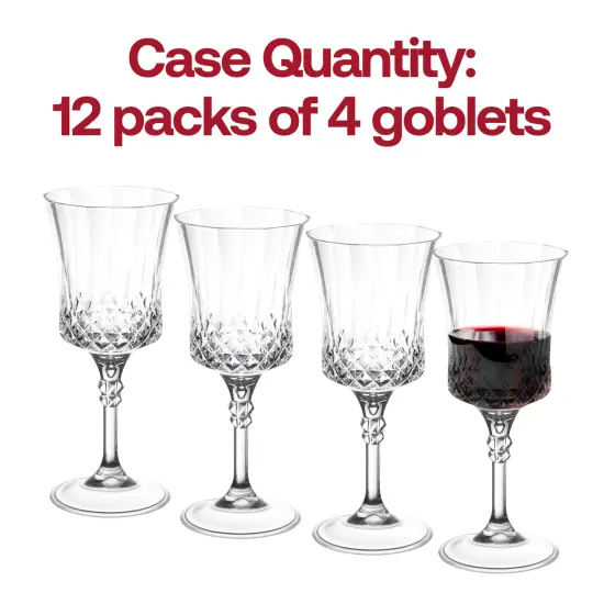Crystal Cut Plastic Wine Goblets - 11 oz. (48 Goblets) {5}
