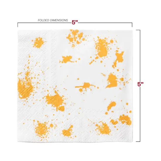 Durable White with Gold Paint Splatter Paper Beverage/Cocktail Napkins (600 Napkins) {3}