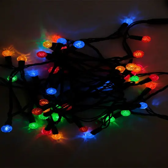 70 LED Indoor Outdoor G12 Round Bulb Christmas String Lights Multicolor {2}