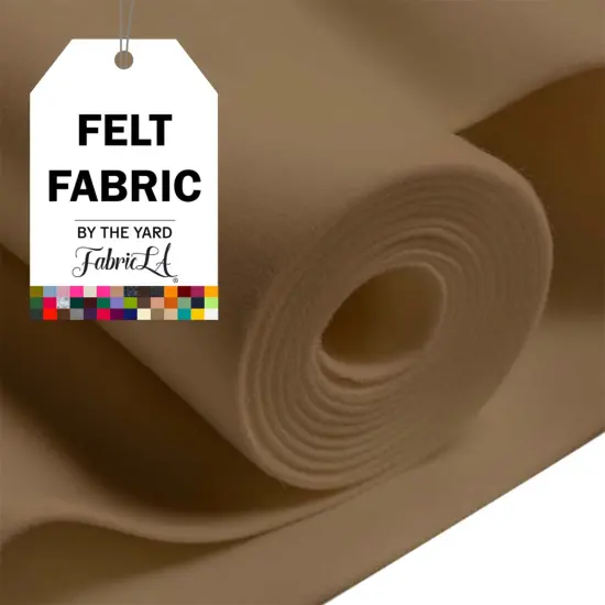 FabricLA Acrylic Felt Fabric - 72" Inch Wide 1.6mm Thick Felt by The Yard - Use Soft Felt Sheets for Sewing, Cushion, and Padding, DIY Arts & Crafts (4 Yards, Sandy) {1}
