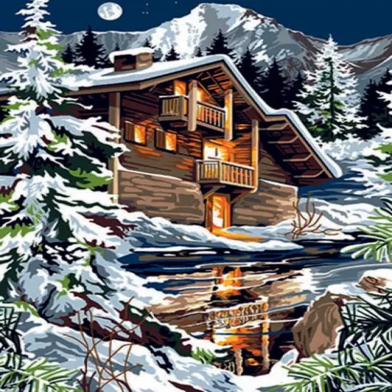 Needlepoint canvas for halfstitch without yarn Night Blue SE929.565 Seg De Paris Printed Tapestry Canvas {1}