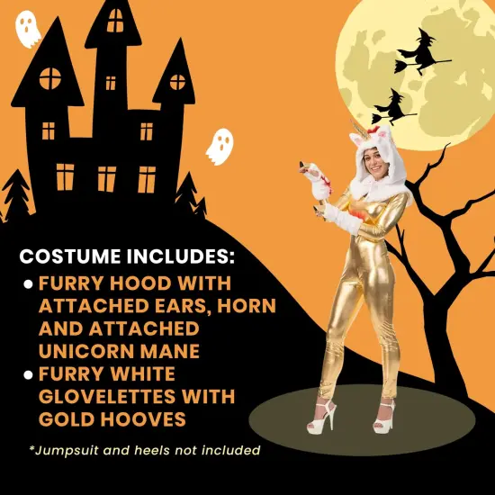 Unicorn Hood And Tail Adult Costume Kit, One Size {6}