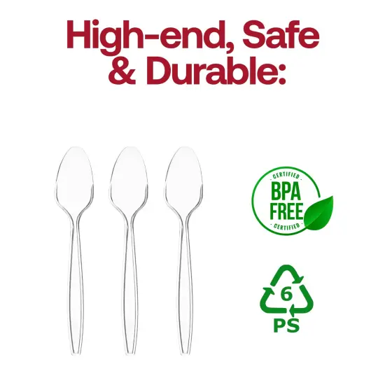 Clear Plastic Disposable Spoons (1000 Spoons) {4}