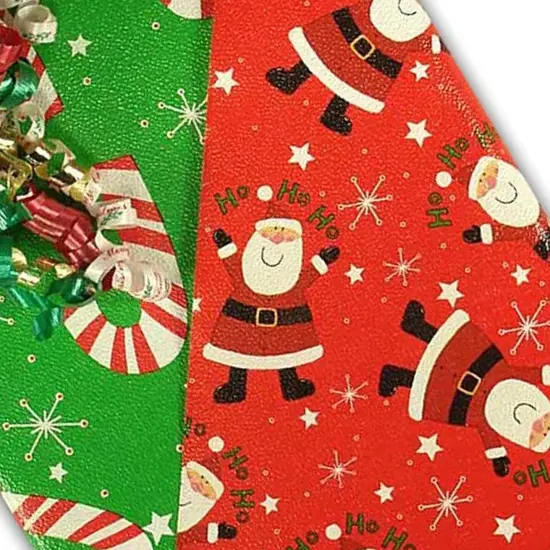 24''x417' Gold Dot & Stripe Two Sides Double the Joy The Best Reversible Christmas Wrapping Papers {4}