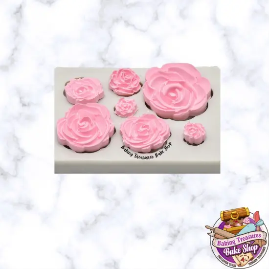 Rose Flower Silicone Mold 7 Cavity {2}