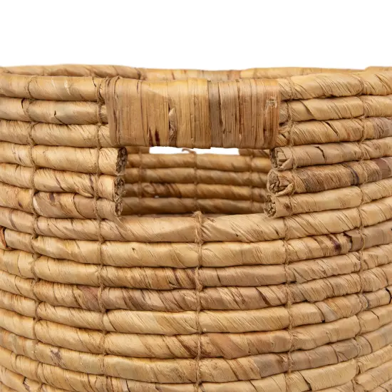 Northlight Natural Woven Table and Floor Cylindrical Seagrass Baskets - Brown - Set of 3 Beige {7}