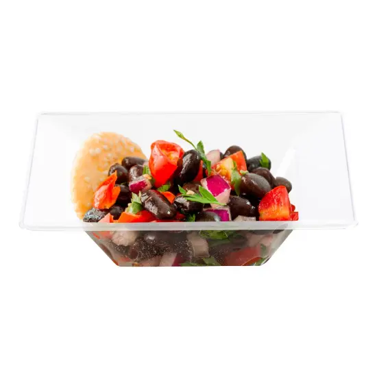 Clear Square Plastic Soup Bowls - 12 oz. (120 Bowls) {2}