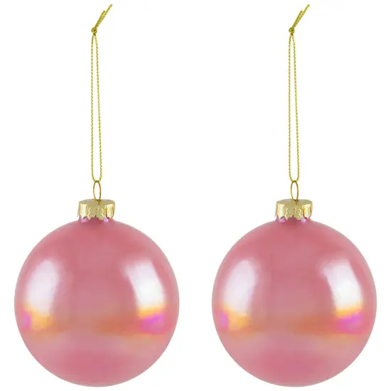 Northlight Shiny Glass Ball Christmas Ornaments - 3" (80mm) - Pink, Purple and Peach- 6ct Multi {6}