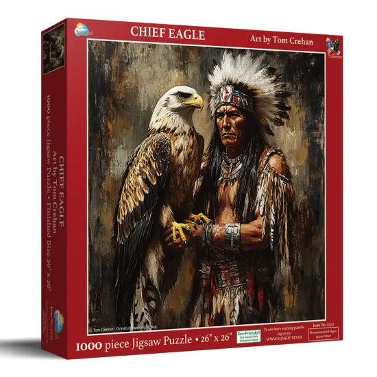 Sunsout Chief Eagle 1000 pc Jigsaw Puzzle 52712 {3}