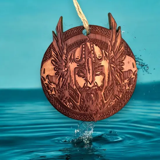 Nordic Viking - Raw Cedar Ornament {5}