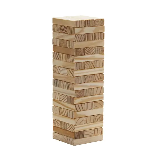 WE Games Wood Blocks Stacking Tower Game with Wood Box, 12 in. Made in USA {6}