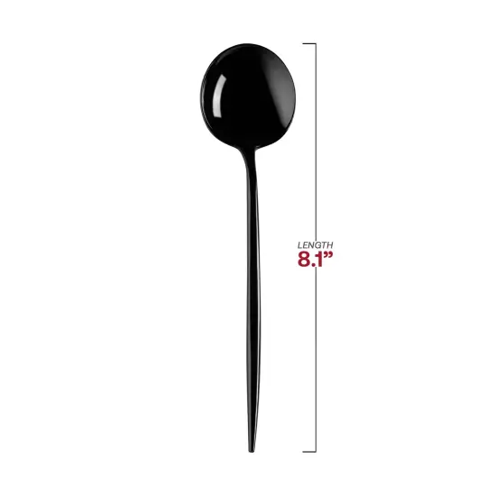 Solid Black Moderno Disposable Plastic Dinner Spoons (480 Spoons) {3}