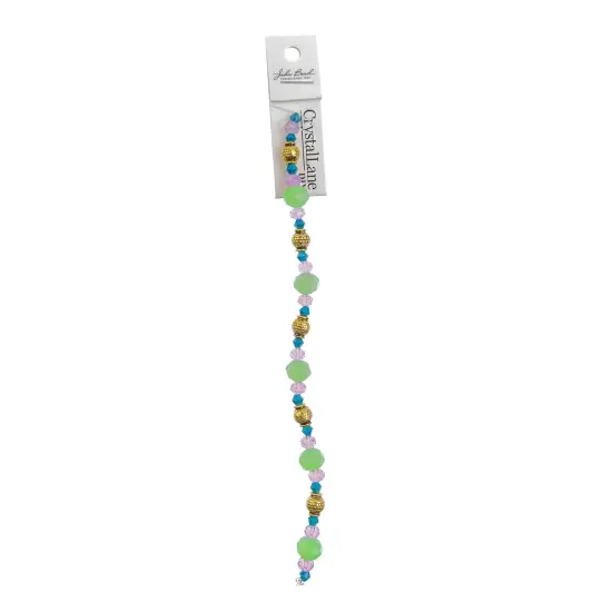 Crystal Lane DIY 7" Mixed Designer Glass Bead Mix Strand Light Green Mix {3}