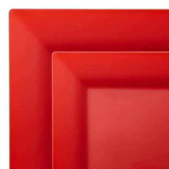 Red Square Plastic Plates Dinnerware Value Set (120 Guests) {1}
