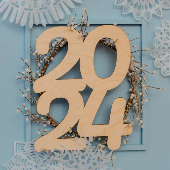 New Years Wood 2024 Cutout,&nbsp;From 12"- 24", Door Hangers| Woodpeckers {5}
