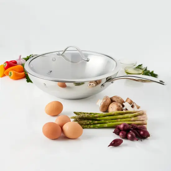 Henckels Aragon 12.5-inch Stainless Steel Wok with Lid {5}