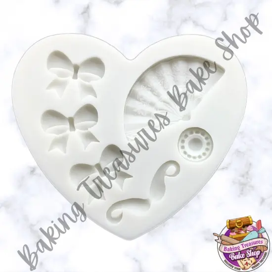 Fans, Bow, Bowtie & Beard Silicone Mold {3}