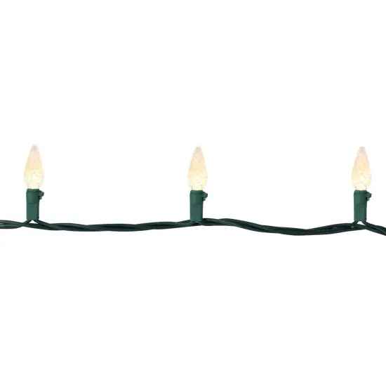 Northlight LED Faceted C6 Christmas Lights - Warm White - 23' Green Wire - 70ct {6}