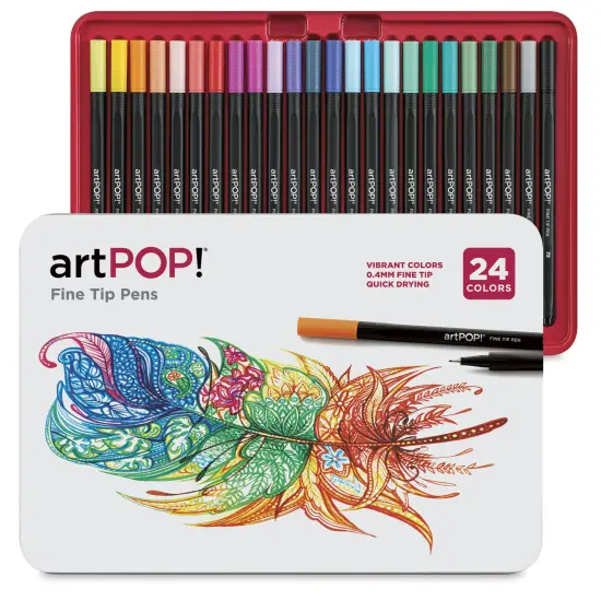 artPOP! Fine Tip Pens, Set of 24, Colored Fine Art Pens for Journals, Drawing, Doodling, Scrapbooks, Sketching, Illustration, Fine Point {2}