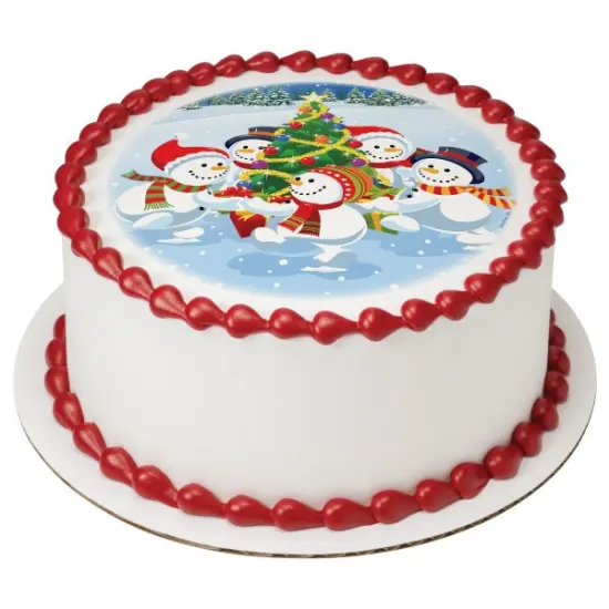 Winter Buddies Edible Cake Topper Image 7.5 in Round {1}