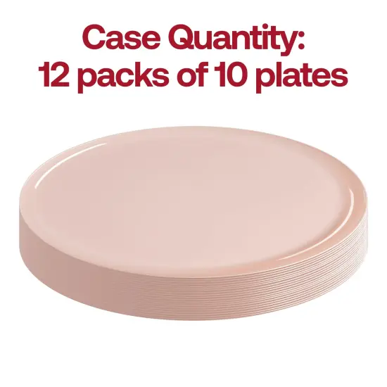 Pink Flat Round Disposable Plastic Dinner Plates - 10" (120 Plates) {4}