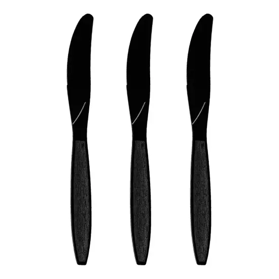 Black Plastic Disposable Knives (1000 Knives) {2}