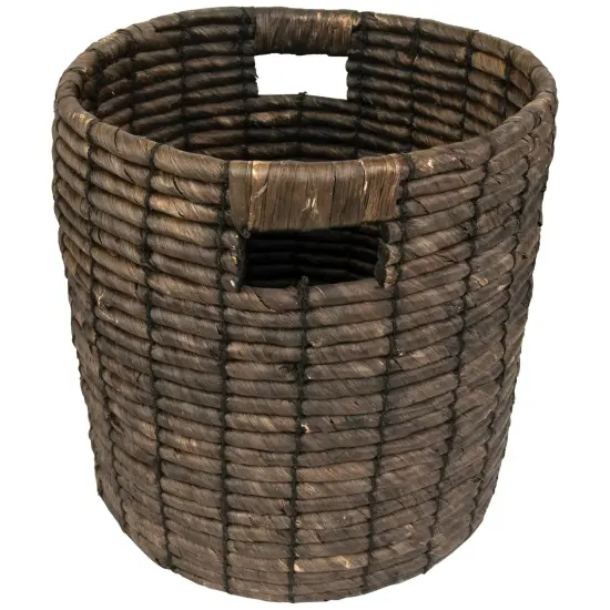 Northlight Natural Woven Table and Floor Cylindrical Seagrass Baskets - Dark Brown - Set of 3 {5}