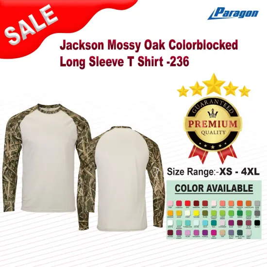 Paragon&reg; Jackson Mossy Oak Colorblocked Long Sleeve T Shirt Shadow Grass {2}