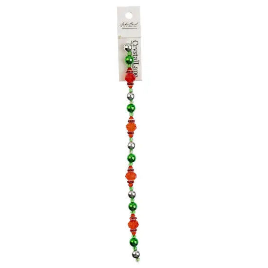 Crystal Lane DIY 7" Designer Holiday Red & Green Glass Bead Mix Strand Mix / Green & Red {3}