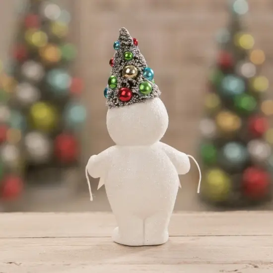 Retro Merry Snowman With Tree 7" {4}