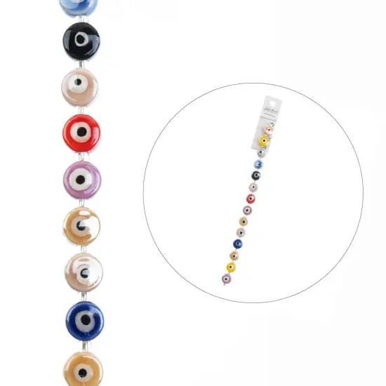 Crystal Lane DIY 7" Designer Glass Focal Bead Mix Strand Eyes Mix {5}
