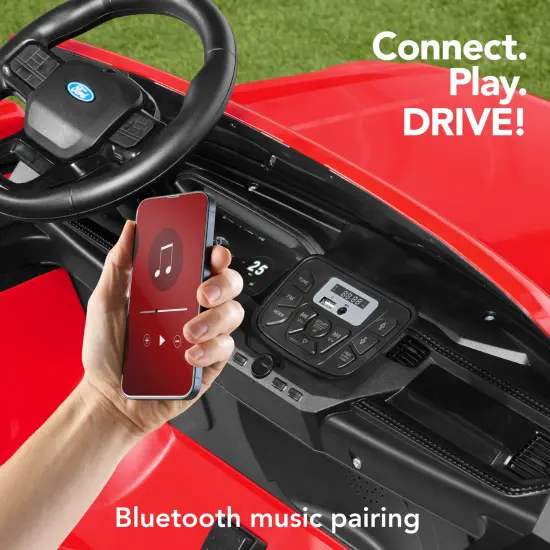 Best Choice Products Kids 24V Ride On Truck Officially Licensed Ford Lightning w/ Remote, LED Lights, 2 Speeds Red {5}