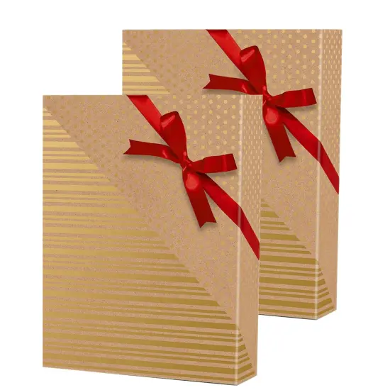 24''x833' Gold Dot & Stripe Reversible Wrapping Papers to Save Time and Money This Christmas {6}